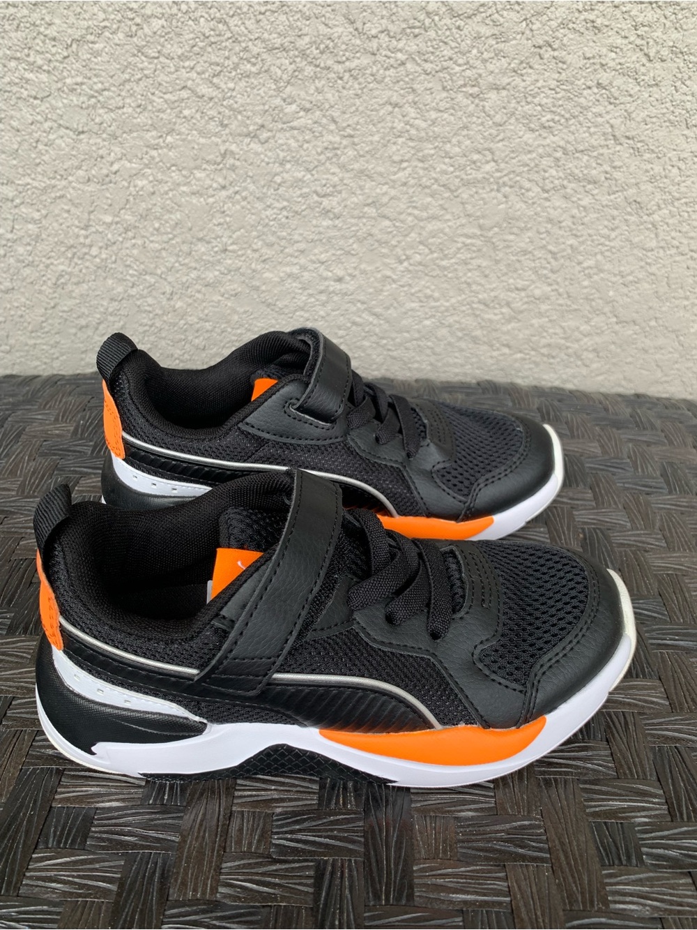 Puma Kids Black and Orange Athletic Sneakers size 1C